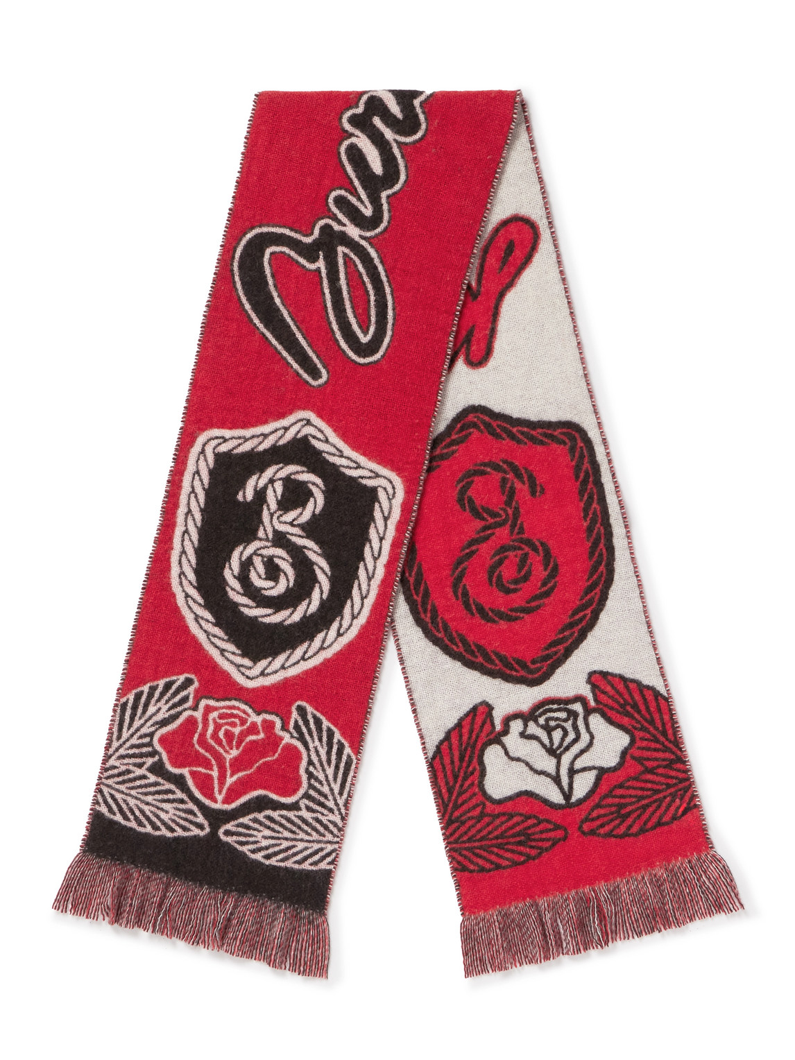Burberry - Frayed Logo-Print Checked Wool-Twill Scarf