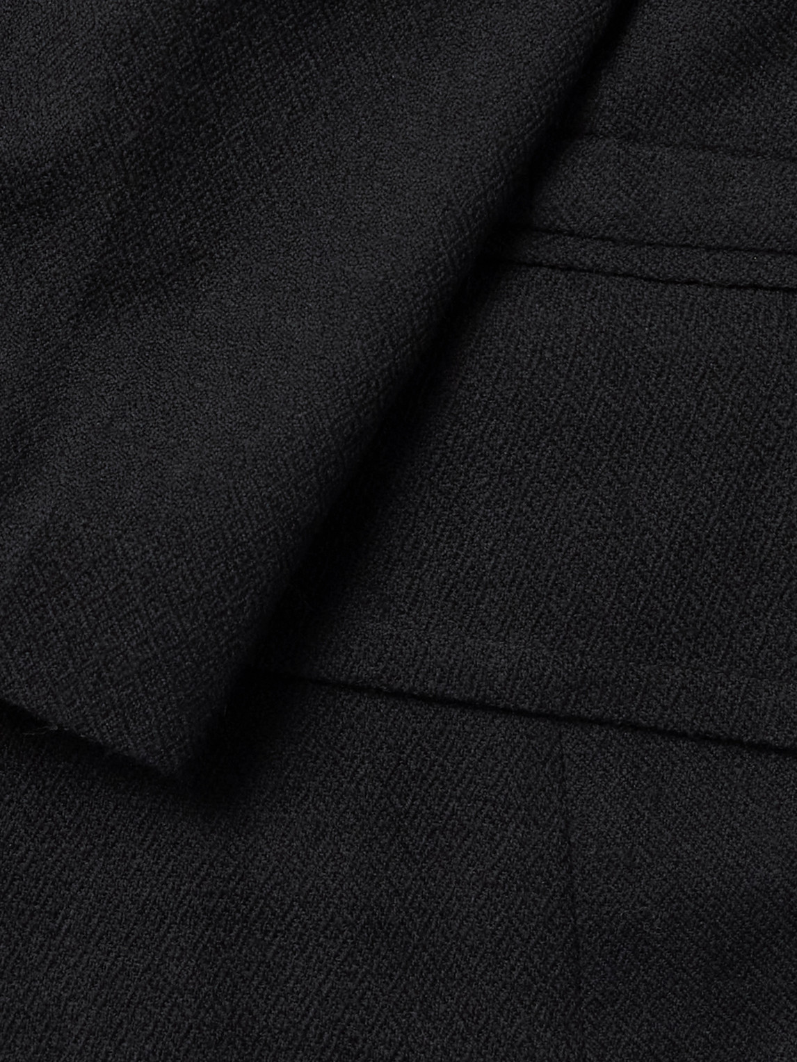 Shop Kartik Research Double-breasted Embroidered Wool-flannel Suit Jacket In Black