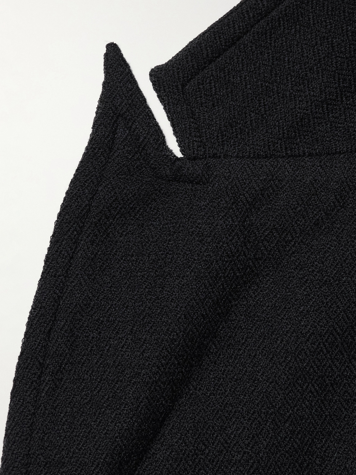 Shop Kartik Research Double-breasted Embroidered Wool-flannel Suit Jacket In Black