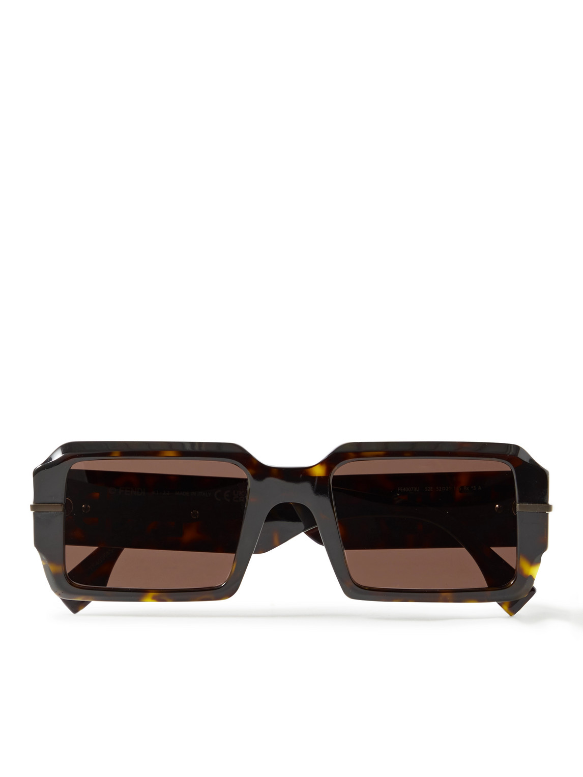 FENDI EYEWEAR - Square-Frame Tortoiseshell Acetate Sunglasses - Men - Tortoiseshell