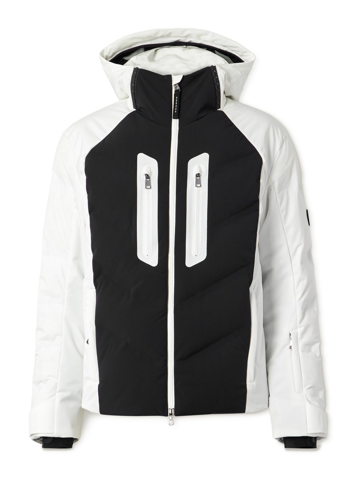 Bogner Felos-d Two-tone Quilted Shell Hooded Down Jacket In Black