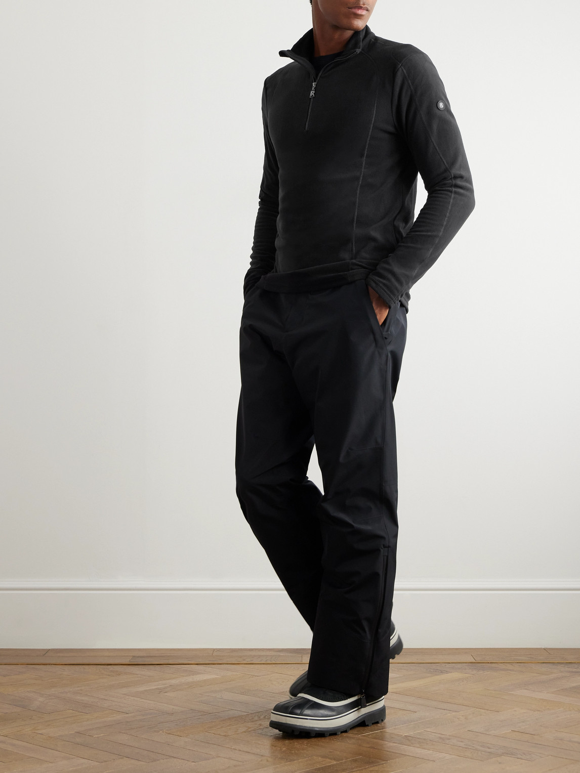 Bogner Harry First Stretch-fleece Ski Base Layer In Black