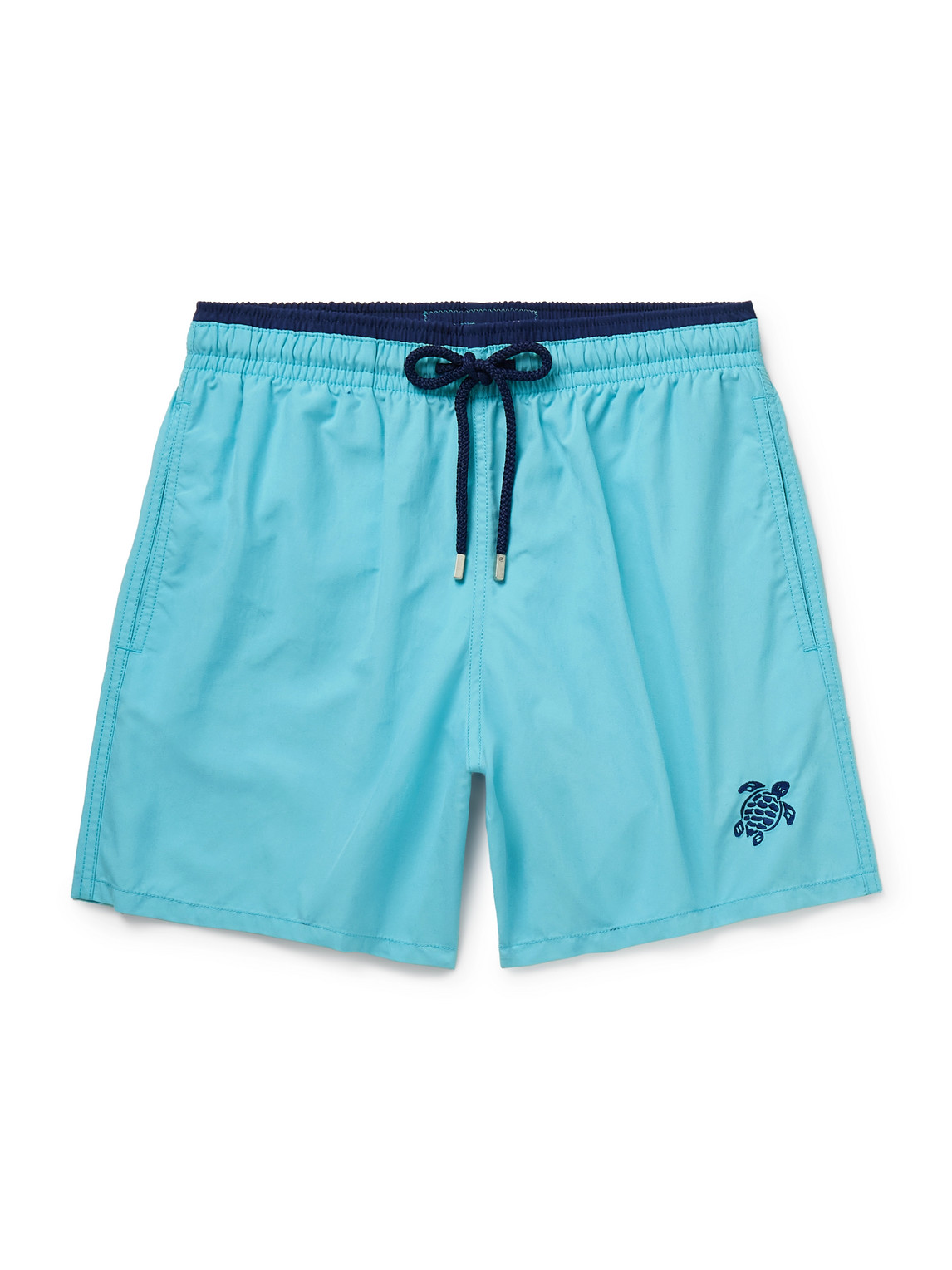 Vilebrequin Moka Straight-leg Mid-length Econyl® Swim Shorts In Blue