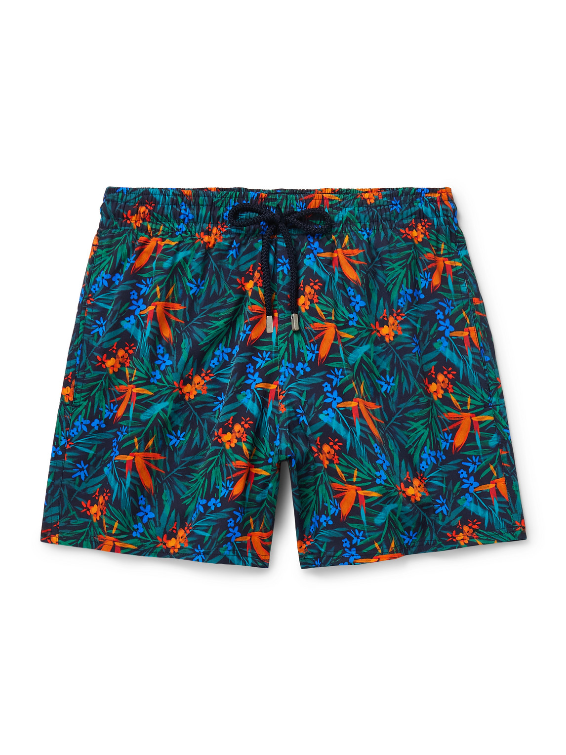 Vilebrequin Moorise Straight-leg Mid-length Printed Swim Shorts In Blue