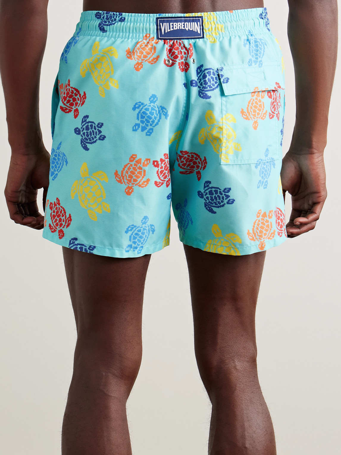 Vilebrequin Moorea Straight-leg Mid-length Printed Econyl® Swim Shorts In Blue