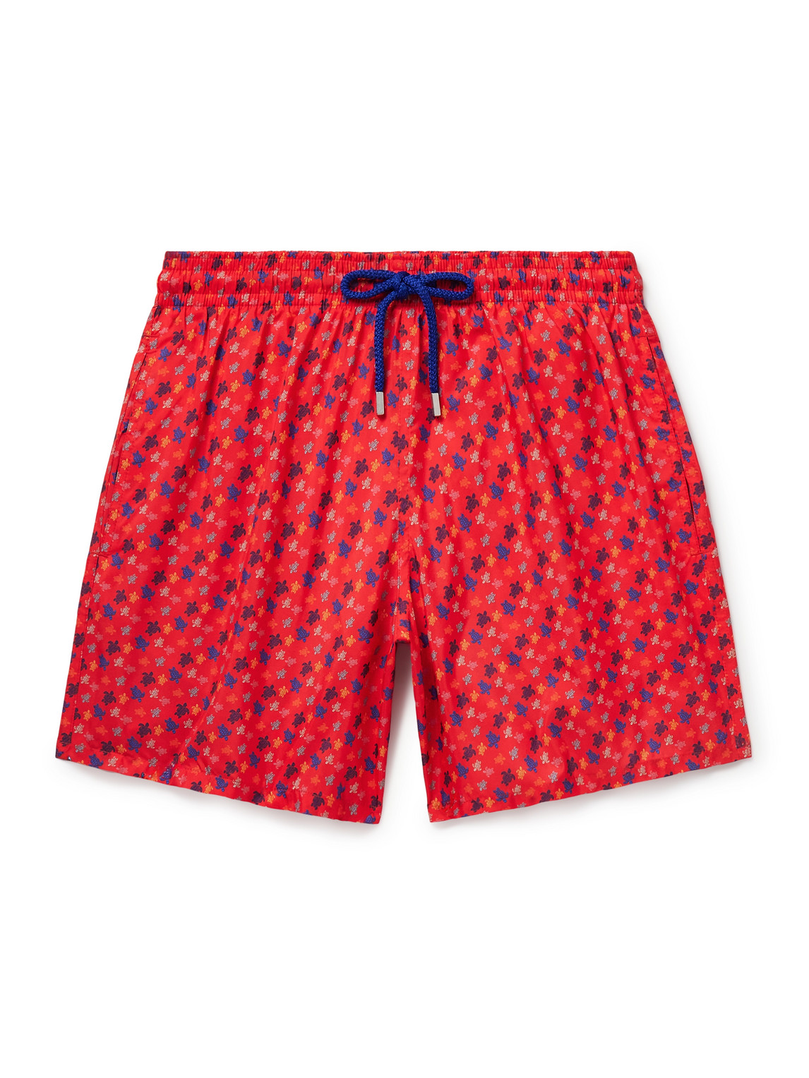 Vilebrequin Mahina Straight-leg Mid-length Recycled Swim Shorts In Red