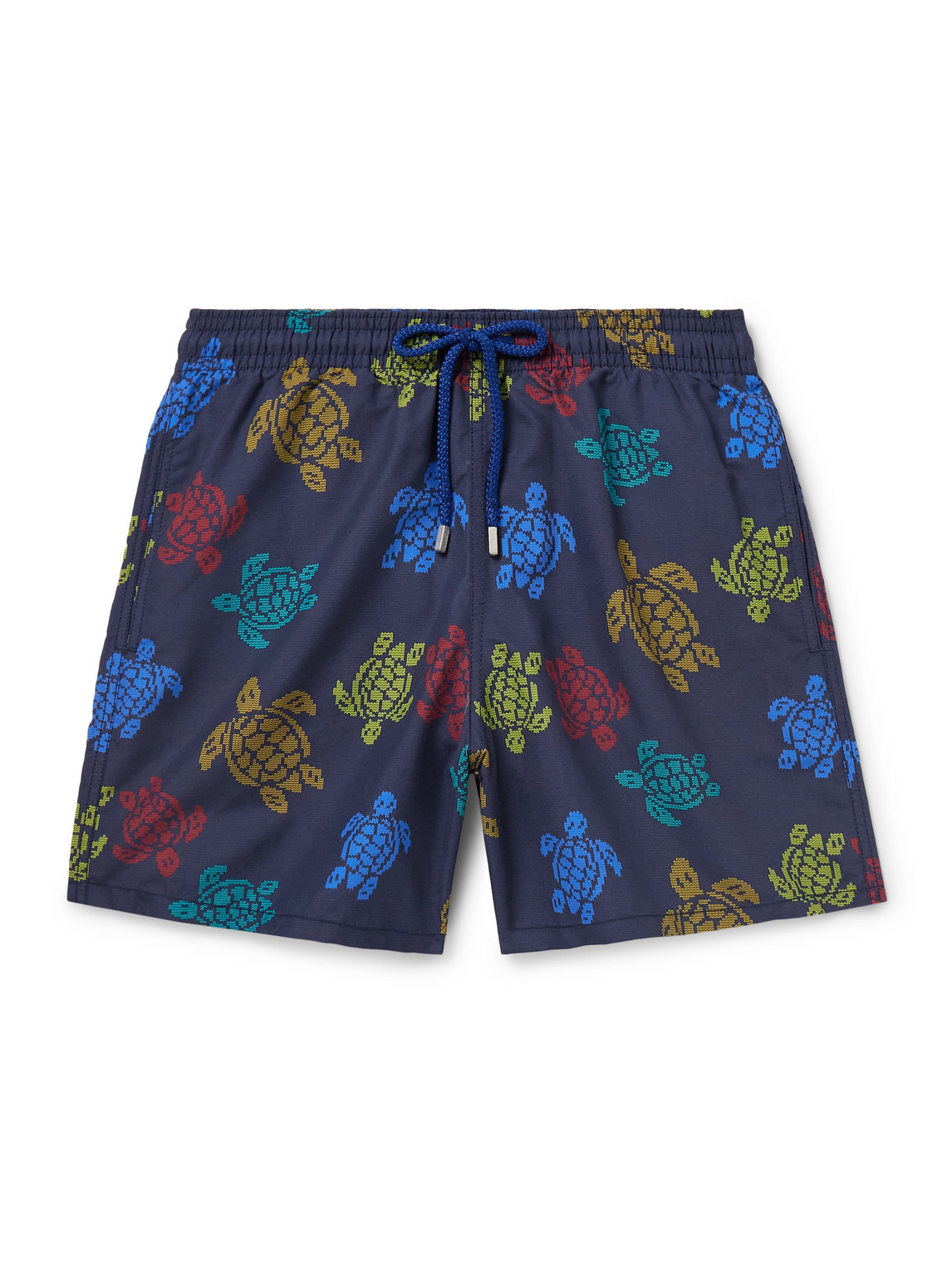 Vilebrequin Moorea Straight-leg Mid-length Econyl® Swim Shorts In Blue