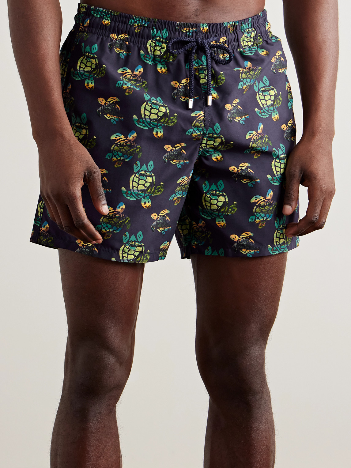 Vilebrequin Moorea Straight-leg Mid-length Printed Swim Shorts In Blue