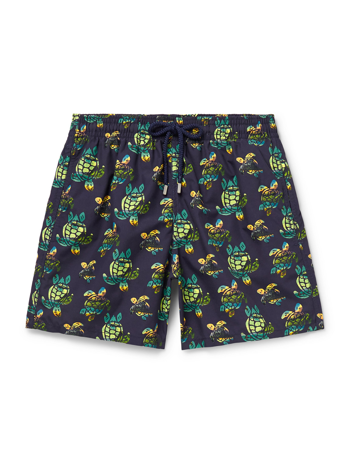 Vilebrequin Moorea Straight-leg Mid-length Printed Swim Shorts In Blue