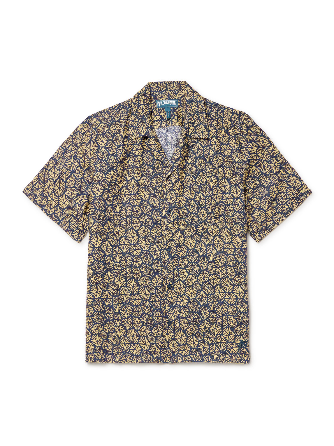 Vilebrequin Charli Camp-collar Printed Linen Shirt In Blue