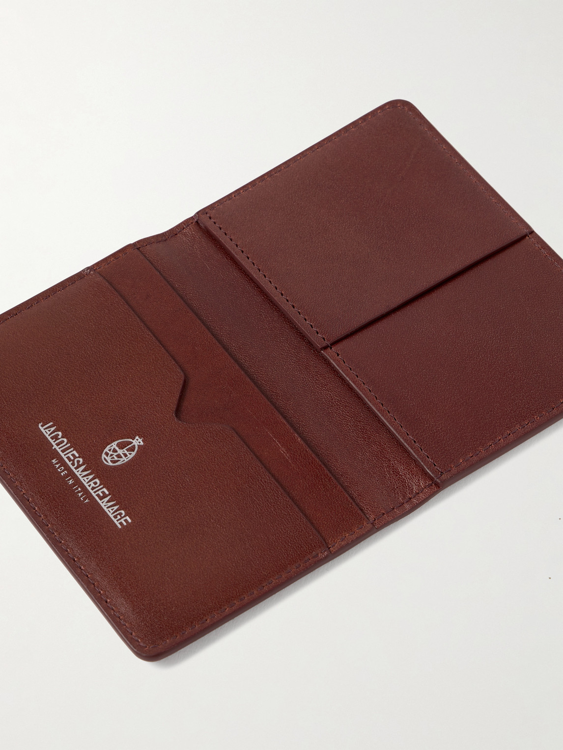 Shop Jacques Marie Mage Cassandre Leather Bifold Wallet In Burgundy