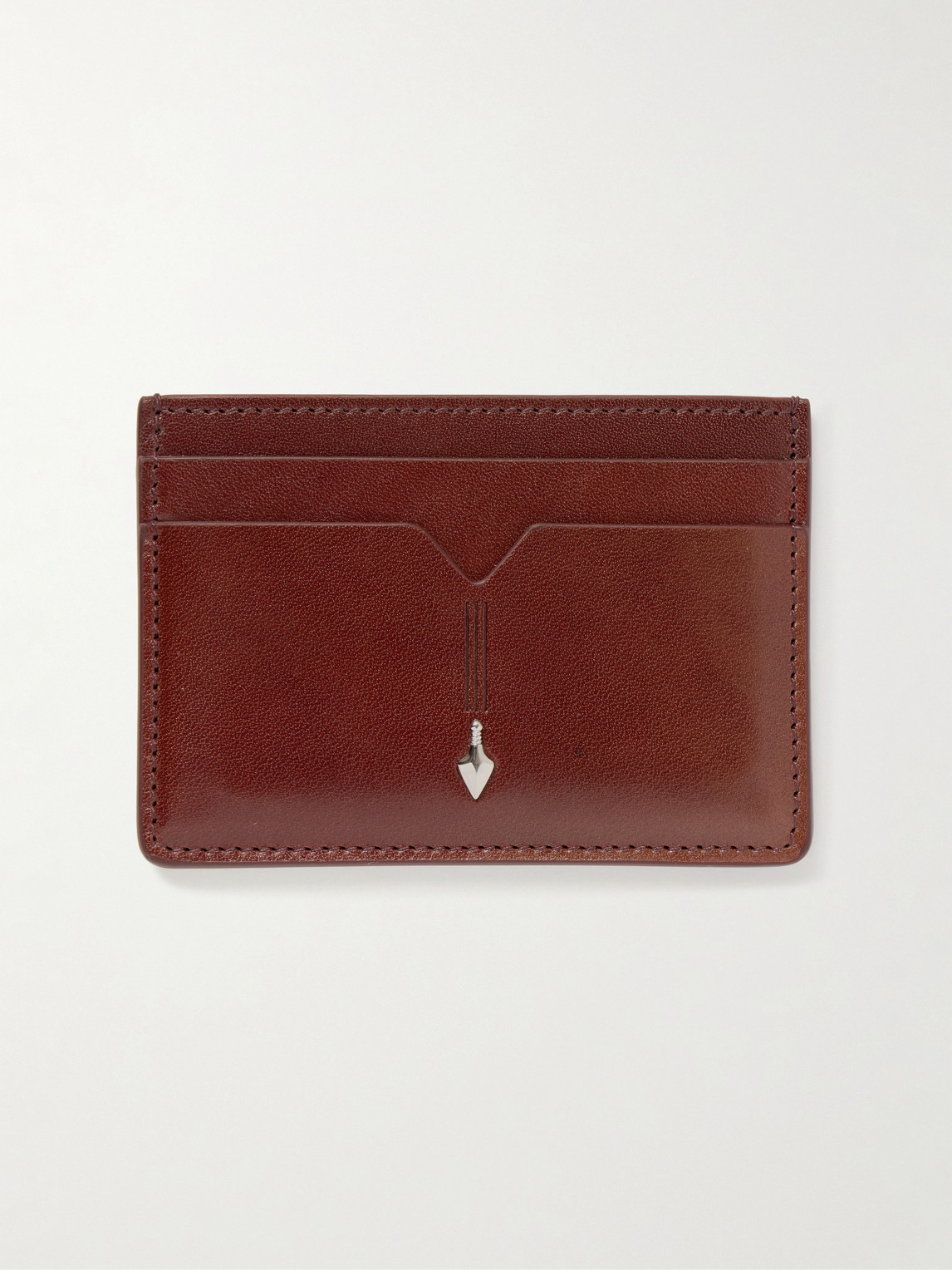 Jacques Marie Mage Theodore Leather Cardholder In Burgundy