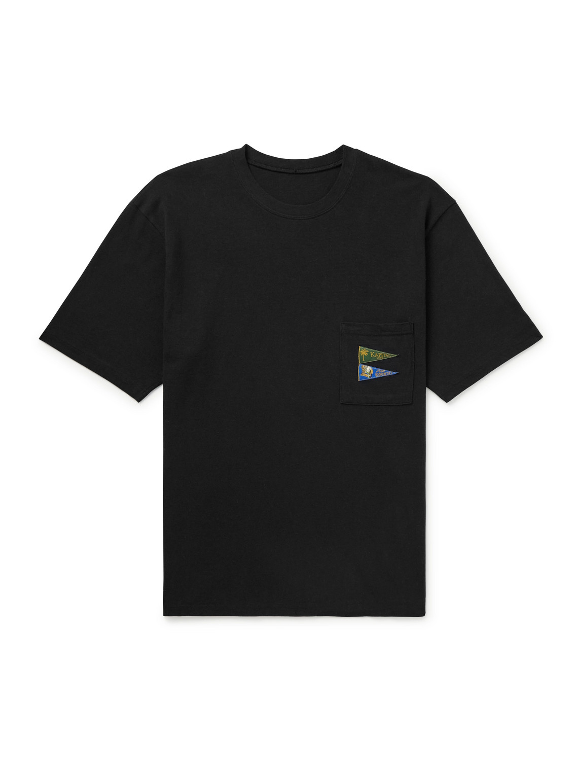 Kapital Logo-appliquéd Cotton-jersey T-shirt In Black