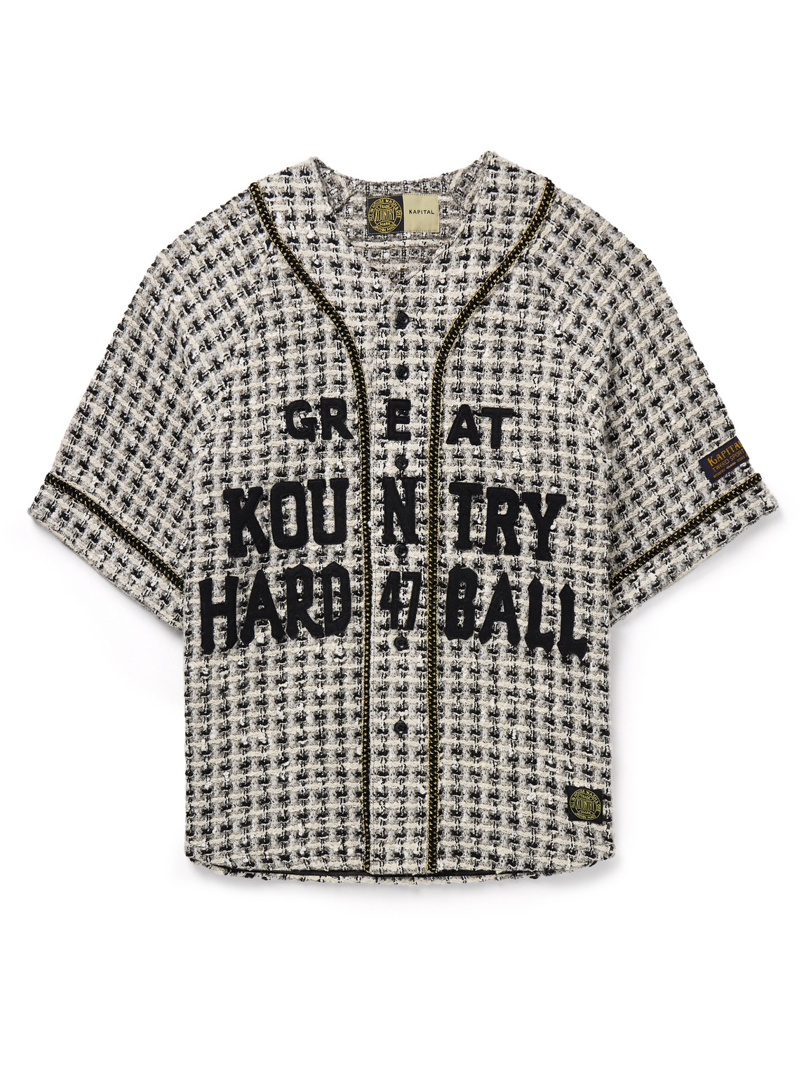 Kapital Great Kountry Appliquéd Embroidered Tweed Shirt In Multi