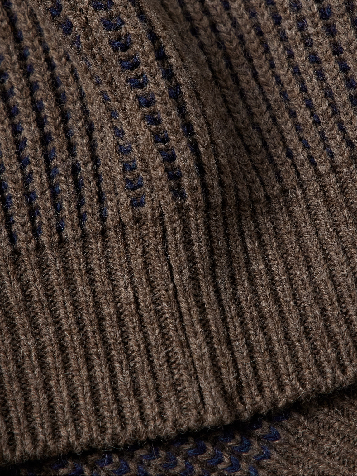 Shop Kapital Cropped Ribbed Wool Zip-up Cardigan In Brown