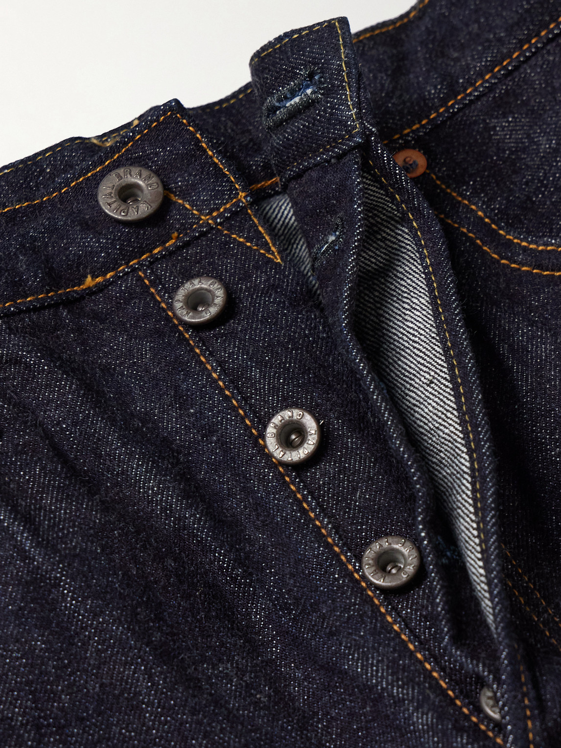 Shop Kapital Monkey Cisco Straight-leg Indigo-dyed Selvedge Jeans In Blue