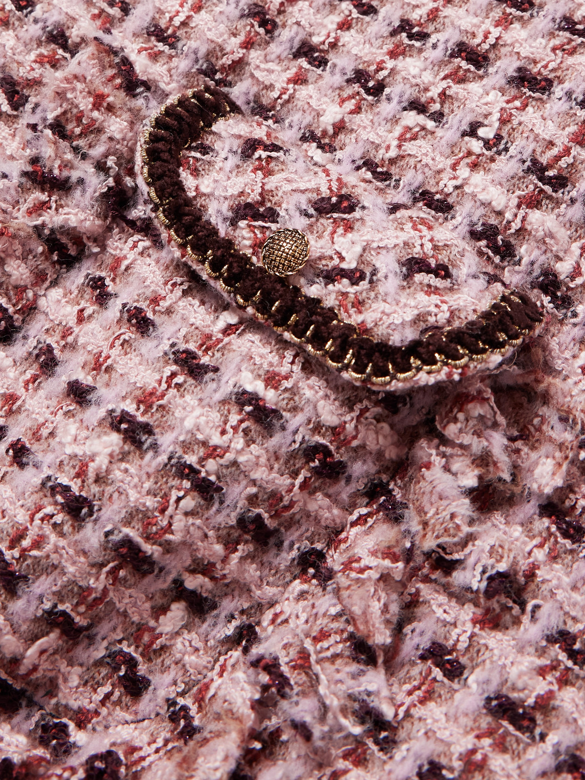 Shop Kapital Wool-blend Tweed Overshirt In Pink