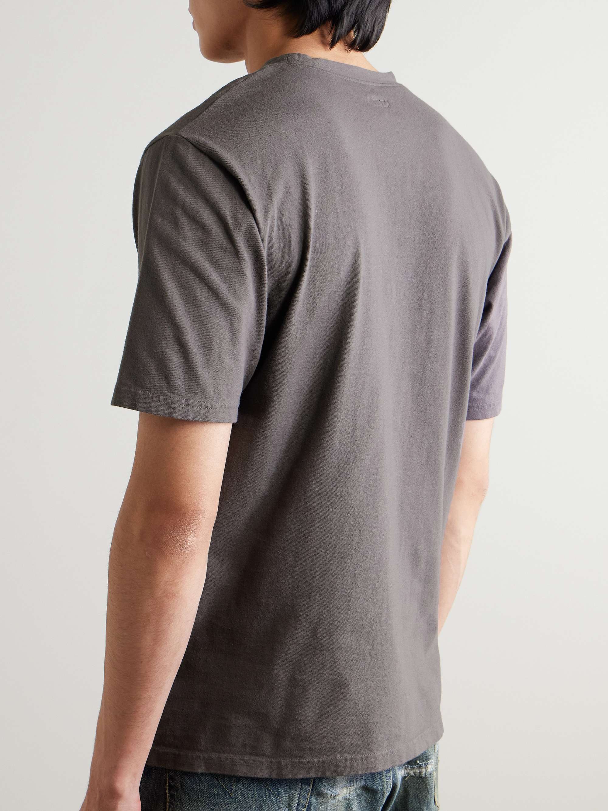 Dark gray Buster Peckish Bowy Printed Cotton-Jersey T-Shirt