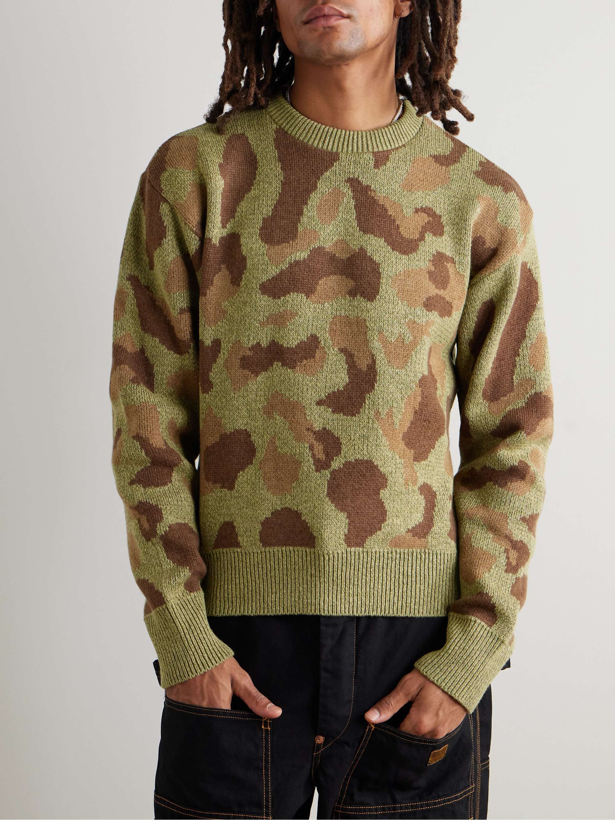 BRIEFING MENS MENS CAMO JQ CREW NECK KNIT - メンズウェア