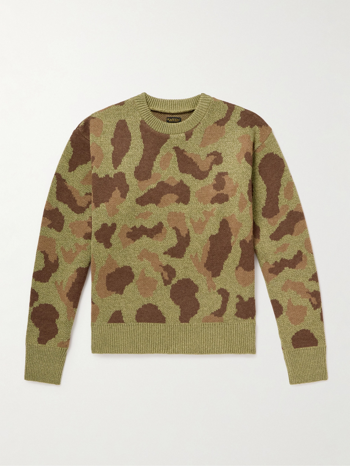 Kapital Camouflage-print Jacquard-knit Sweater In Animal Print