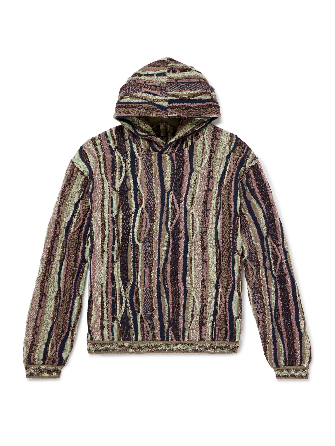 Kapital Gaudy Knitted Hoodie In Blue