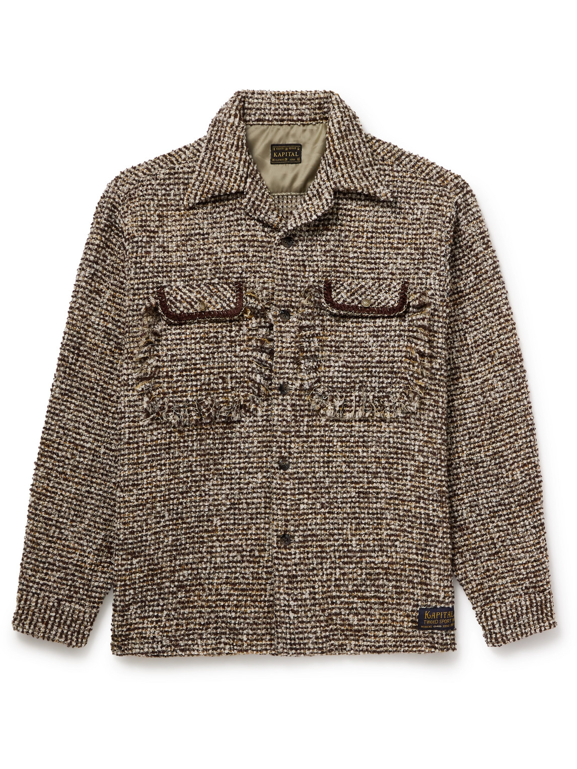 Kapital Wool-blend Tweed Overshirt In Brown