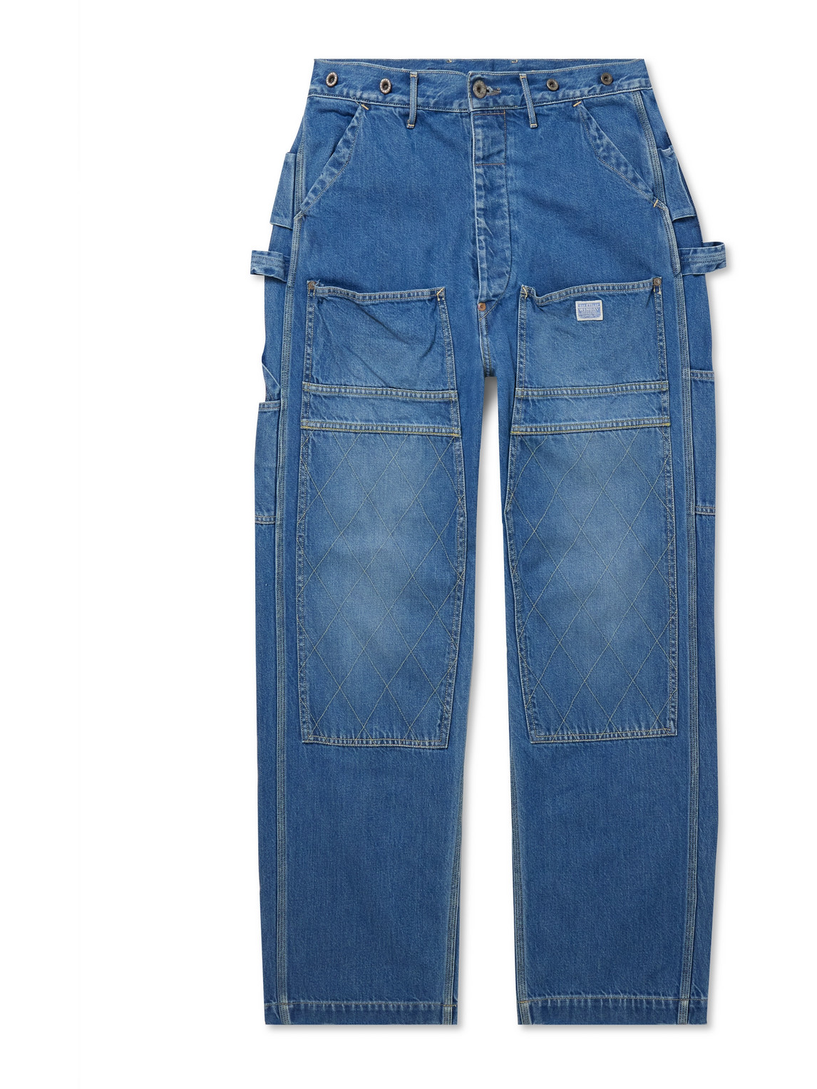 Kapital Lumber Straight-leg Panelled Jeans In Blue