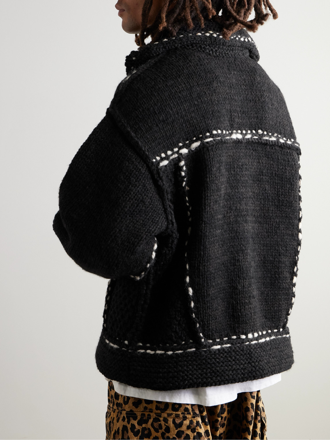 Shop Kapital Embroidered Wool Jacket In Black