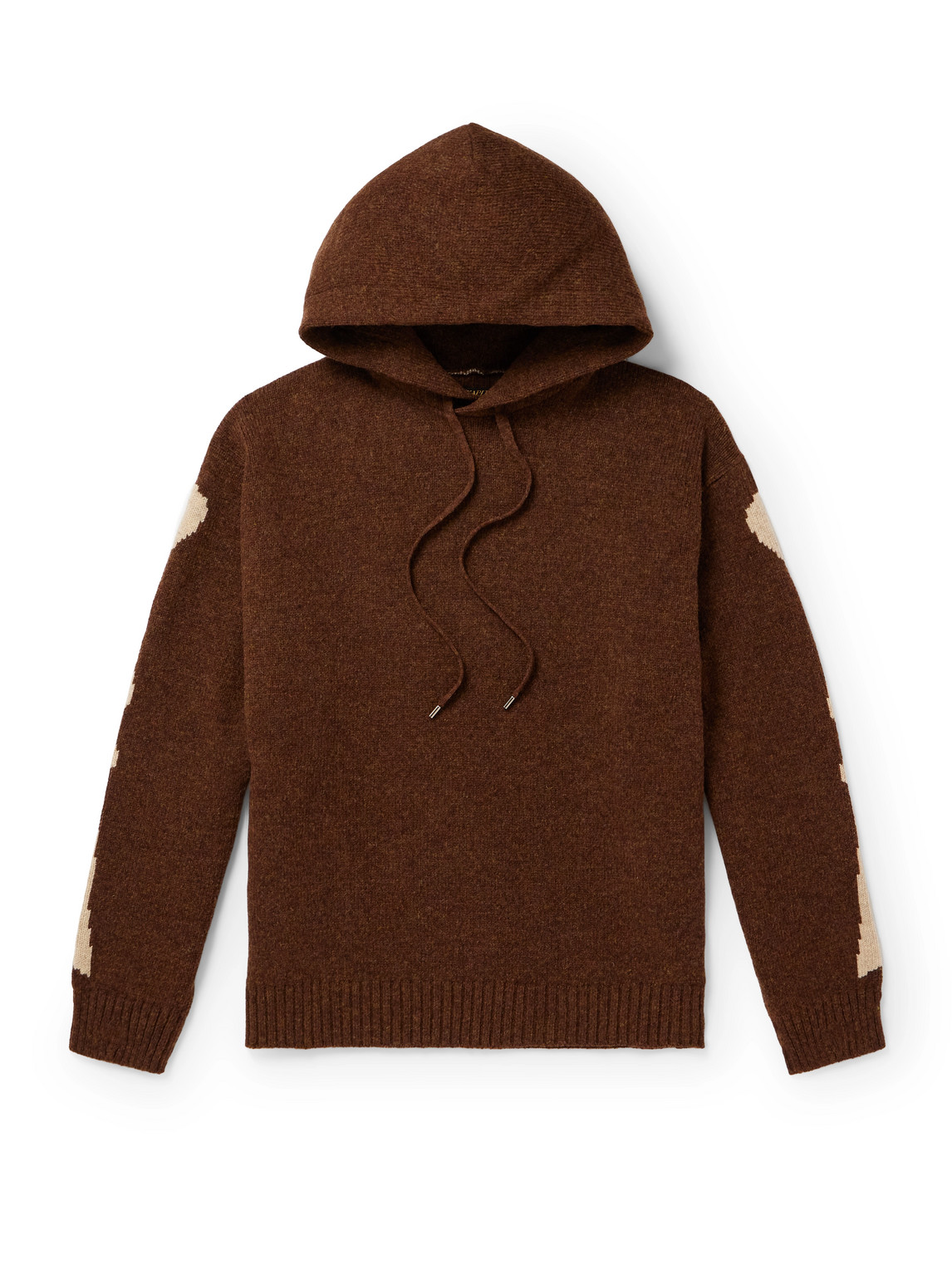 Kapital 5g Intarsia Wool Hoodie In Brown