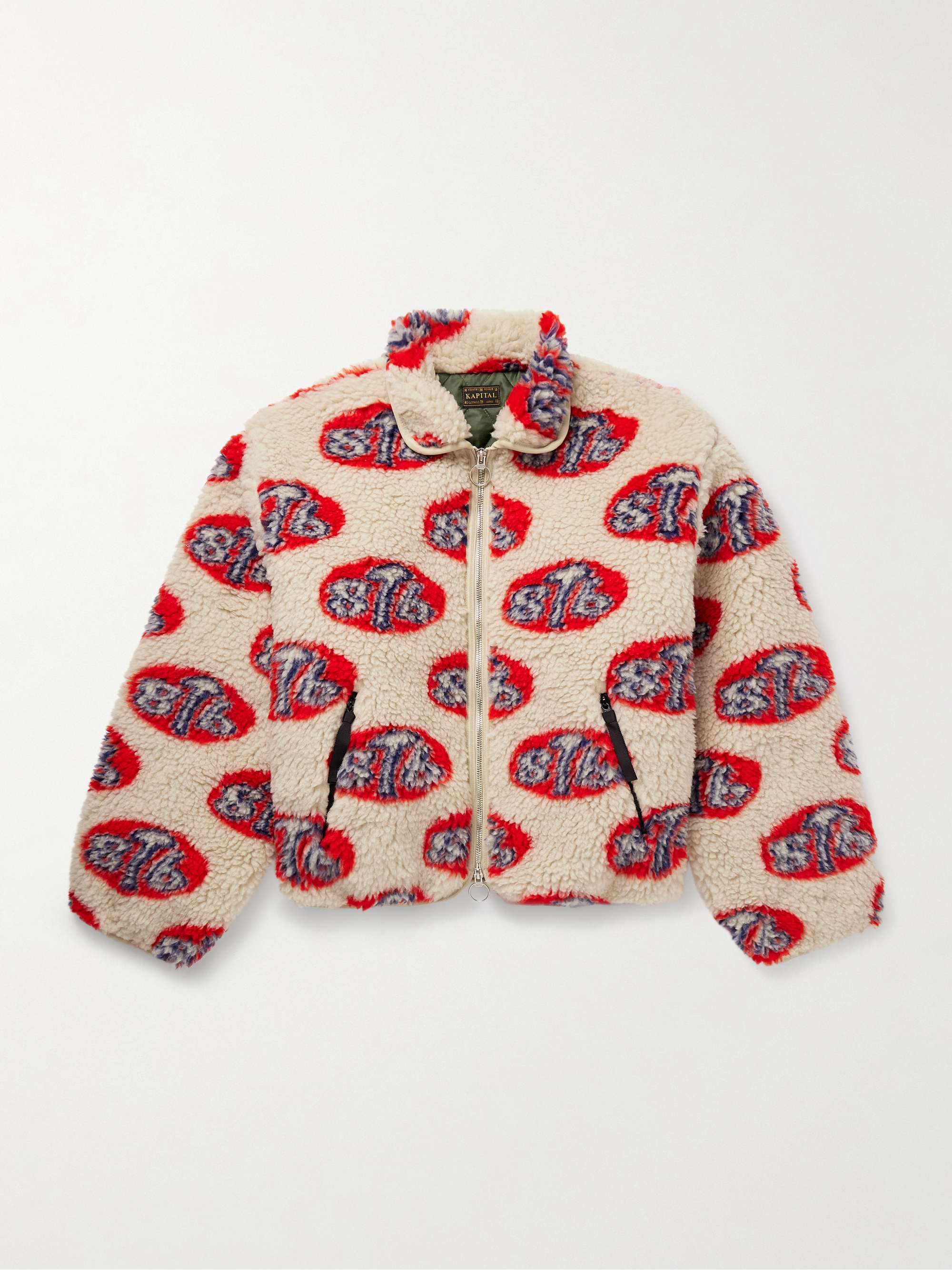 KAPITAL Drizzler Cropped Printed Fleece Jacket for Men | MR