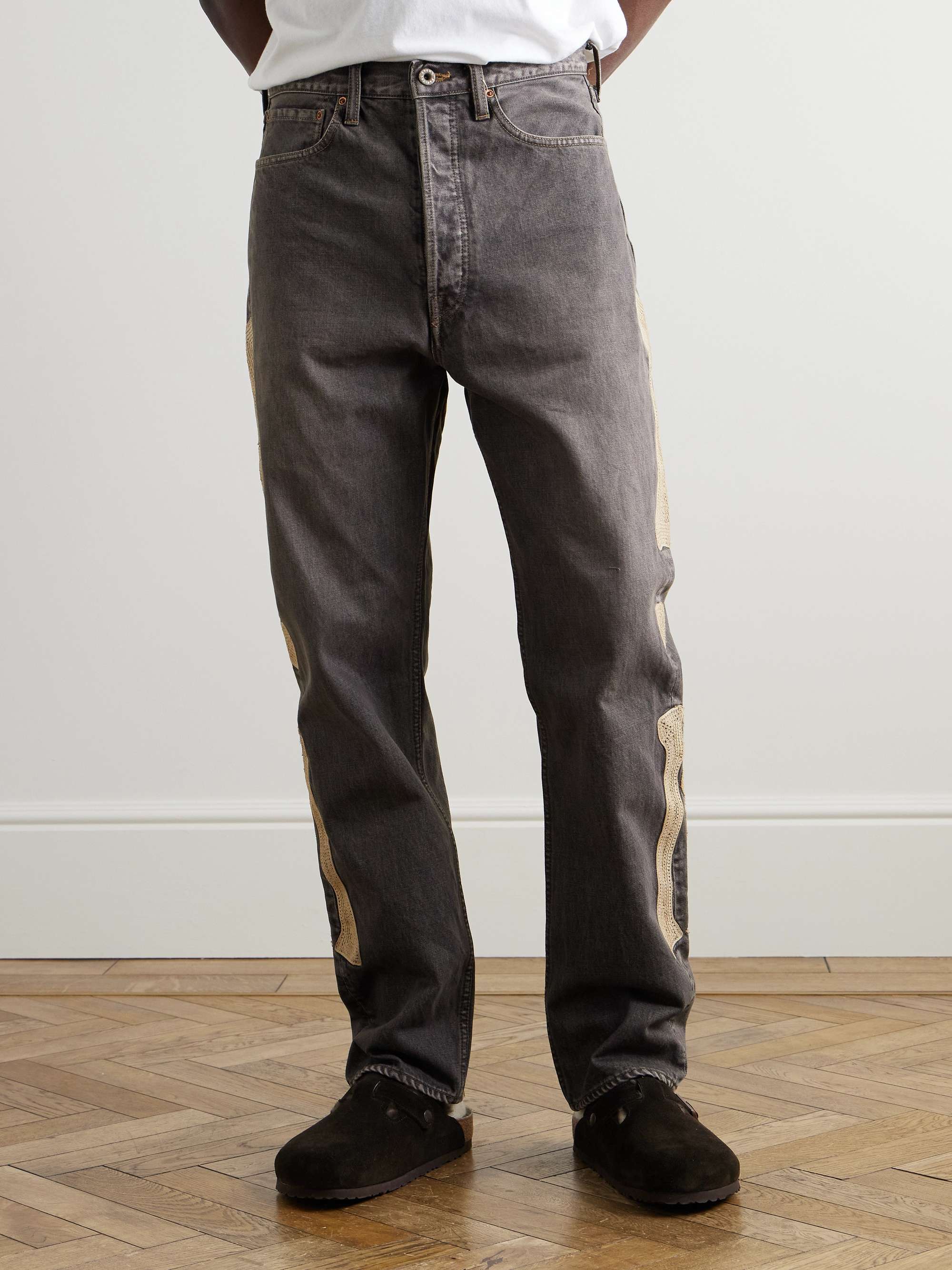 Blue Slim-Fit Crochet-Trimmed Jeans | KAPITAL | MR PORTER