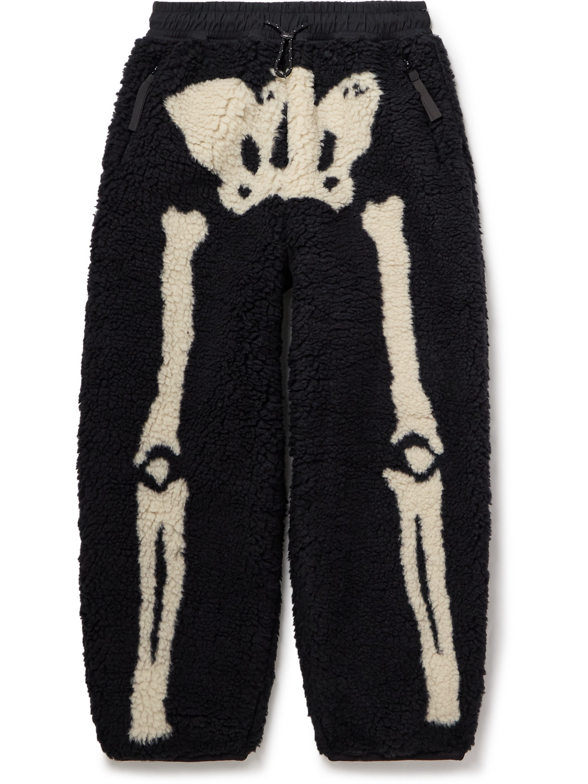Kapital Fleece -jacquard Sweatpants In Black