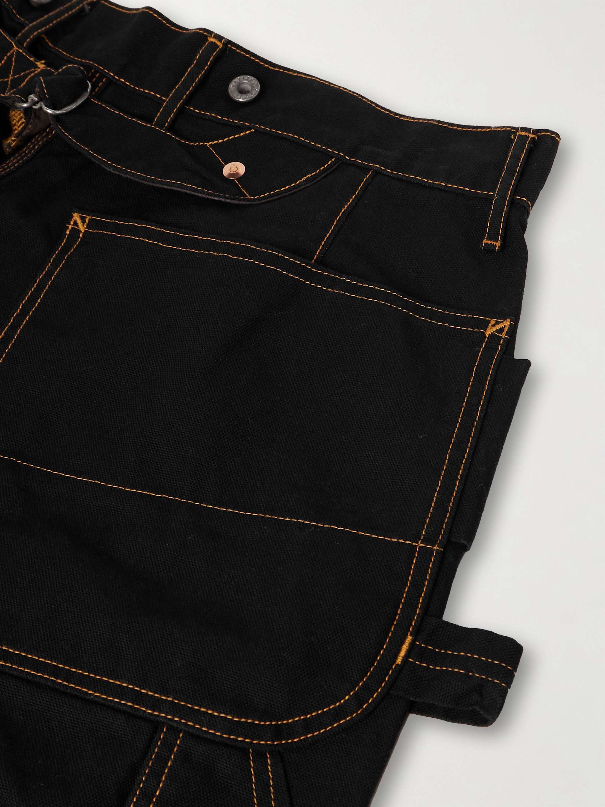 KAPITAL Lumber Straight-Leg Embroidered Cotton-Canvas Cargo
