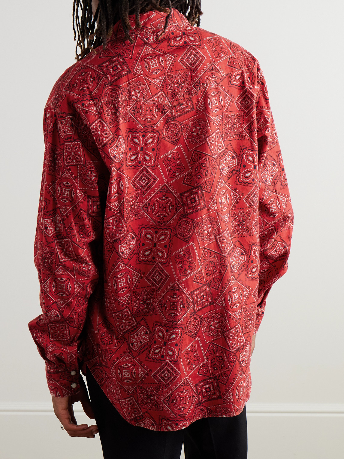Shop Kapital Bandana-print Cotton-gauze Shirt In Red