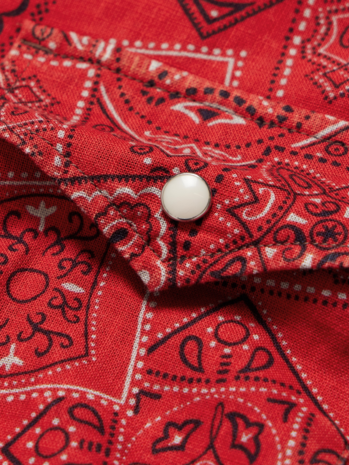 Shop Kapital Bandana-print Cotton-gauze Shirt In Red