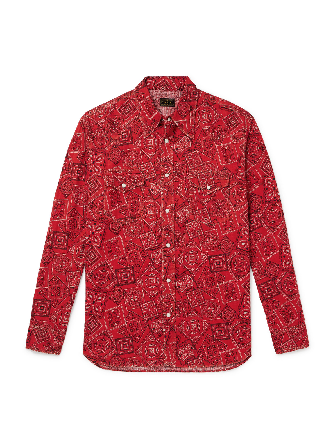 Shop Kapital Bandana-print Cotton-gauze Shirt In Red