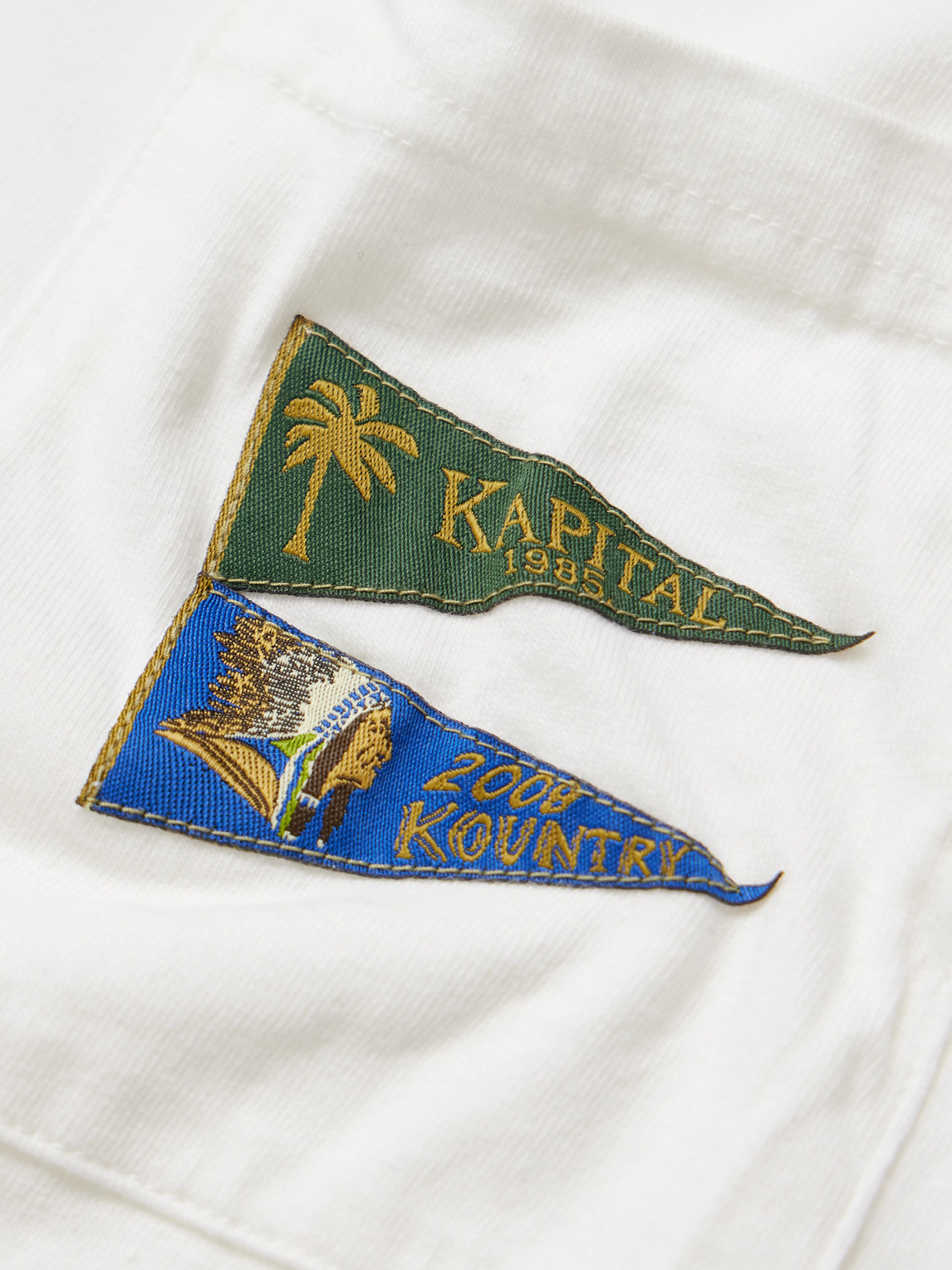 Kapital Logo-appliquéd Cotton-jersey T-shirt In White