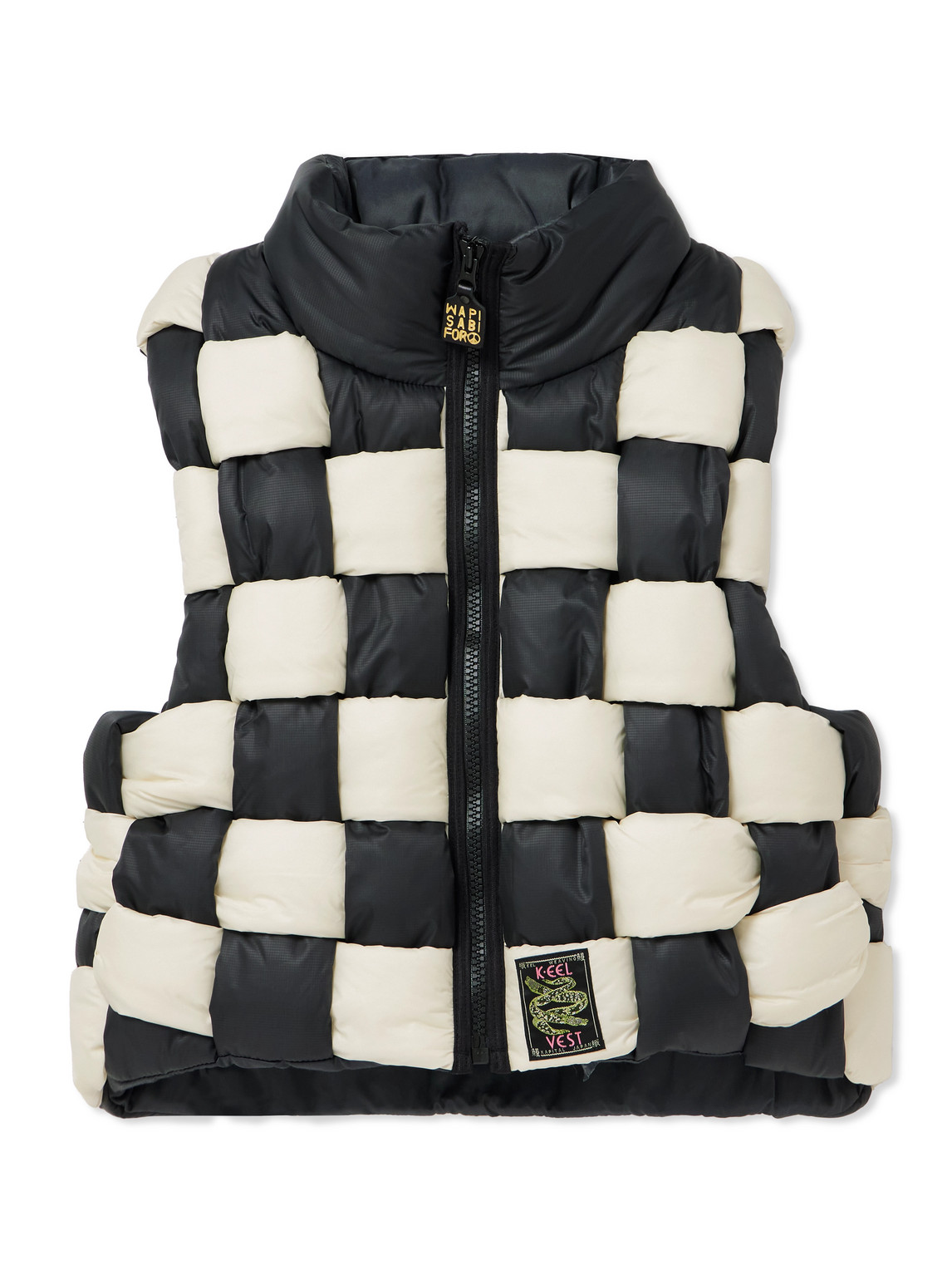 Kapital Cropped Reversible Quilted Padded Shell Gilet In Black