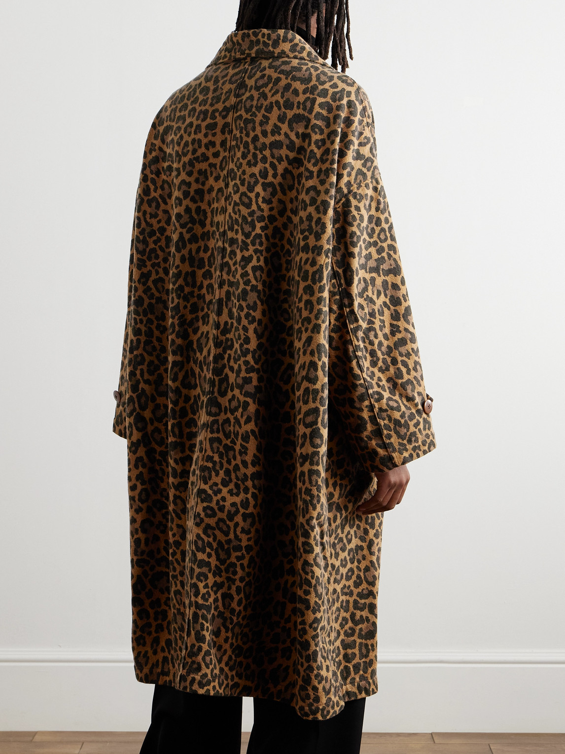 Shop Kapital Cavalier Leopard-print Cotton-blend Twill Coat In Brown