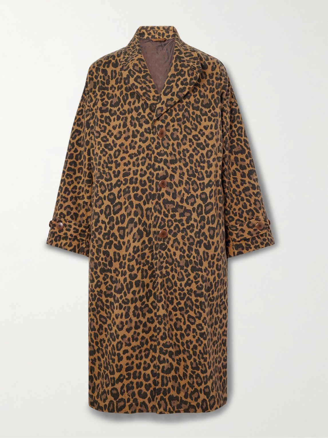 Kapital Cavalier Leopard-print Cotton-blend Twill Coat In Brown