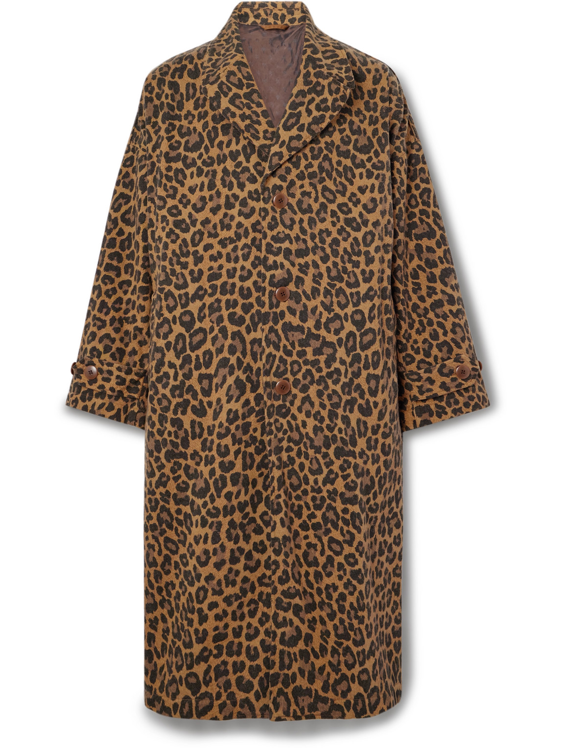 Kapital Cavalier Leopard-print Cotton-blend Twill Coat In Brown