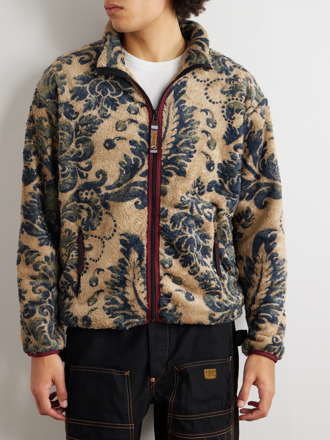 Kapital - Damask Printed Fleece Jacket - Men - Neutrals - 4 