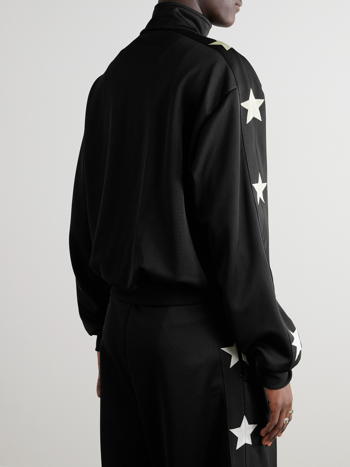 Shop Kapital Printed Tech-jersey Track Jacket In Black