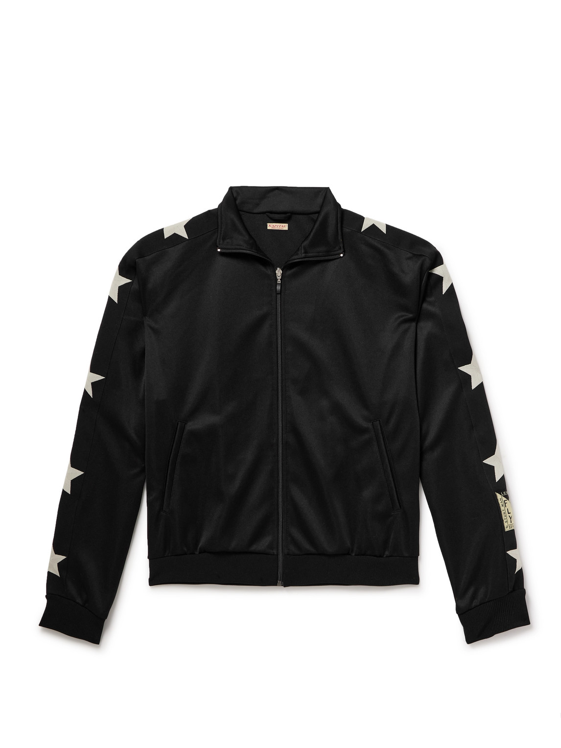 Kapital Printed Tech-jersey Track Jacket In Black