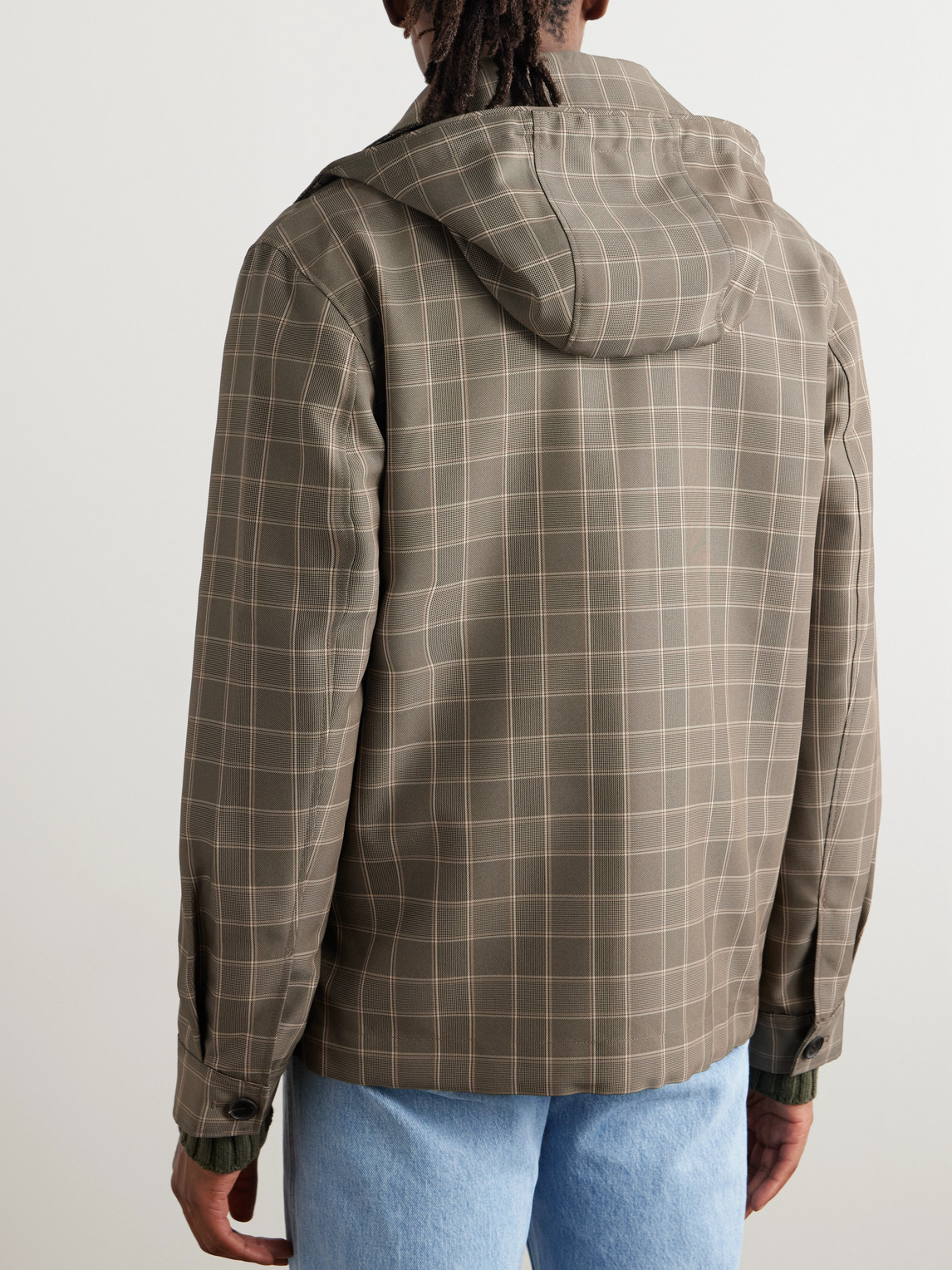  Mr P. - Checked Recycled-shell Hooded Coach Jacket - Men - Brown - M 