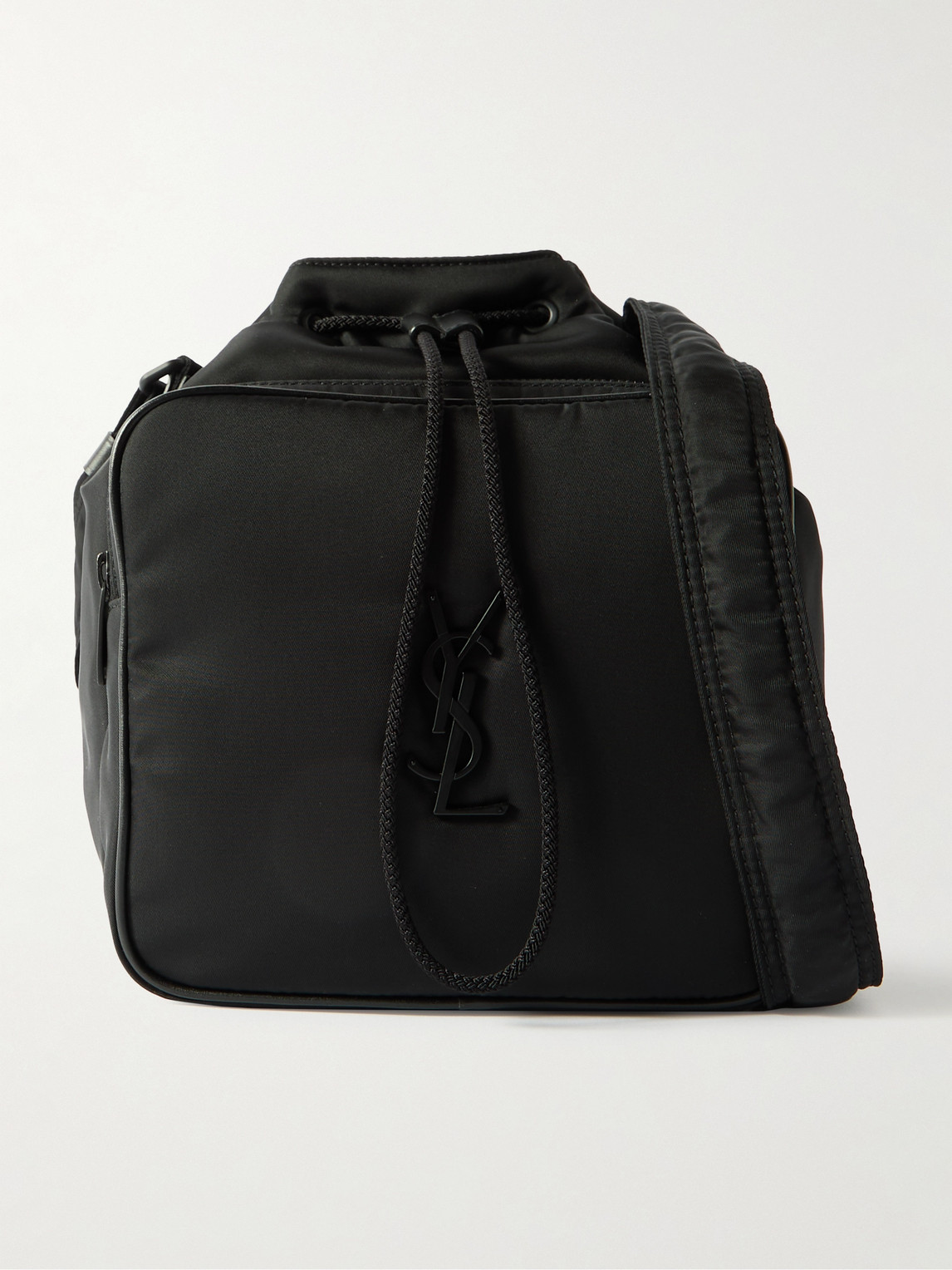 Saint Laurent Niki Small Logo-Appliquéd Leather-Trimmed Shell Bucket Bag - Men