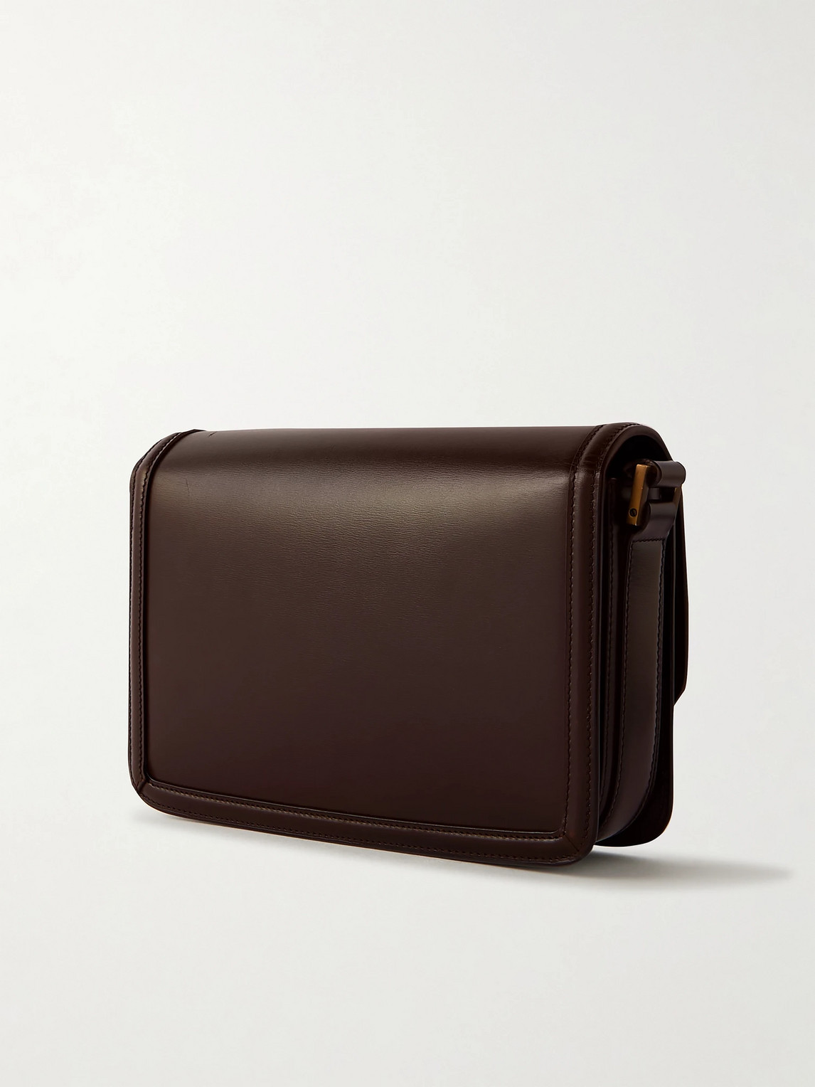 Saint Laurent Solferino Medium Logo-appliquéd Leather Messenger Bag In Brown