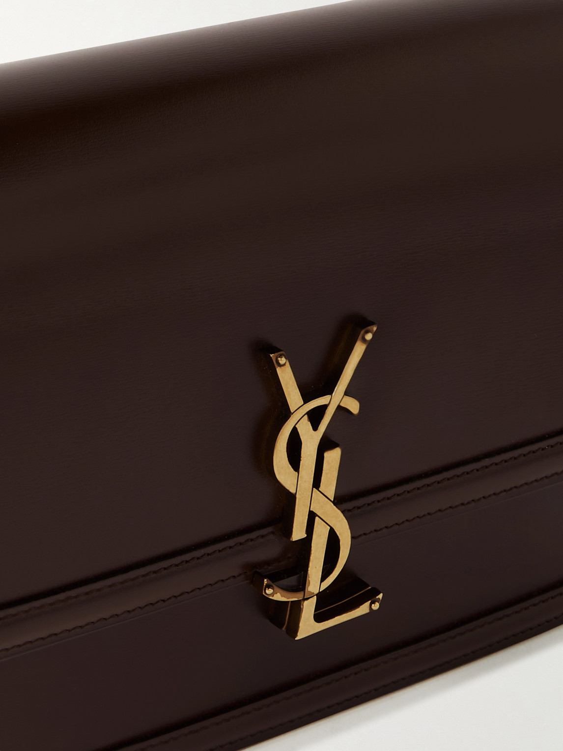 Saint Laurent Solferino Medium Logo-appliquéd Leather Messenger Bag In Brown