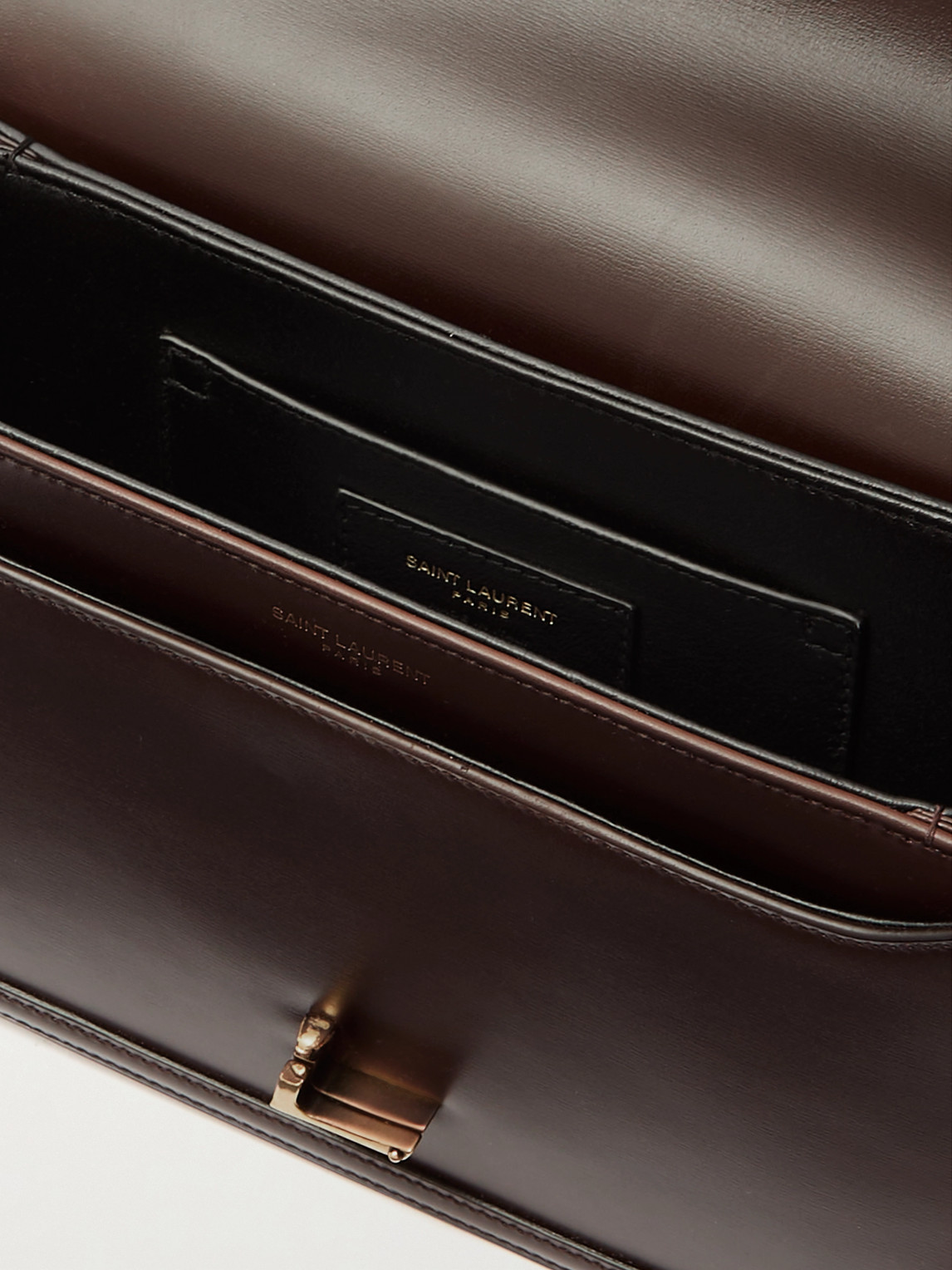 Saint Laurent Solferino Medium Logo-appliquéd Leather Messenger Bag In Brown