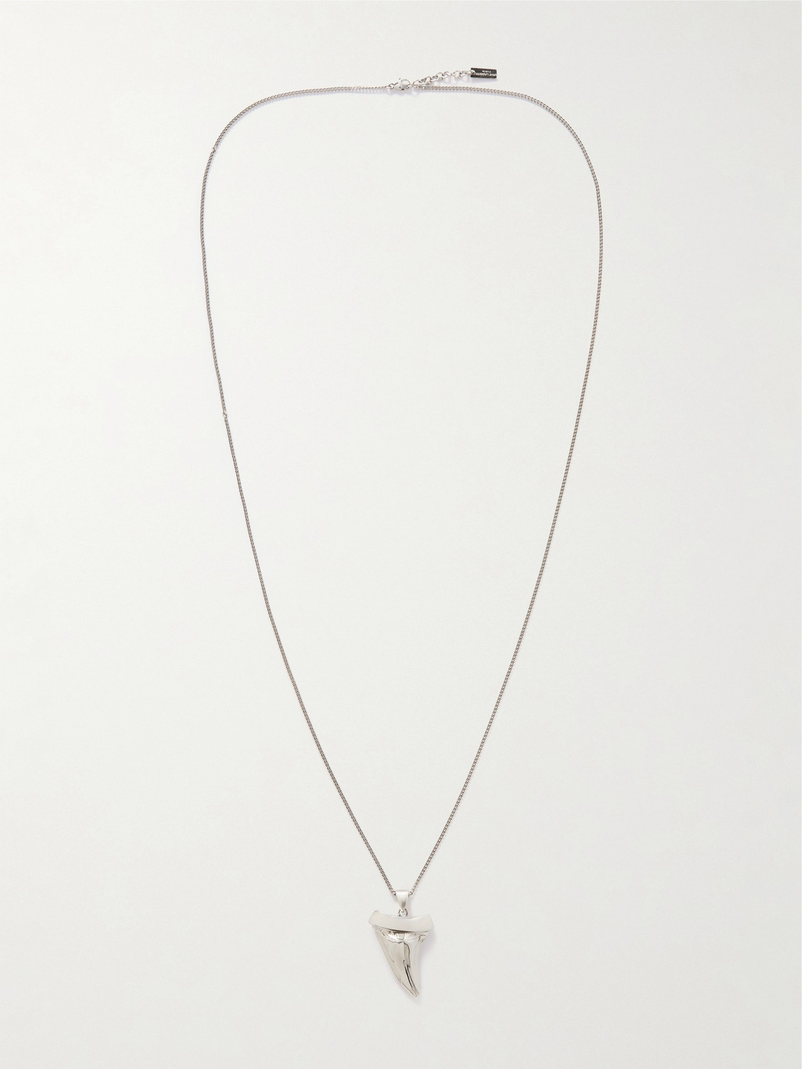 Saint Laurent Silver-tone Pendant Necklace In Silver